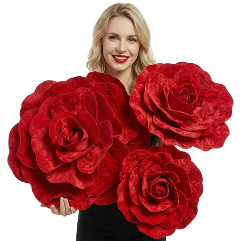 Norme Derby Day 12-inch giant rose close-up showing realistic petals for premium decor
