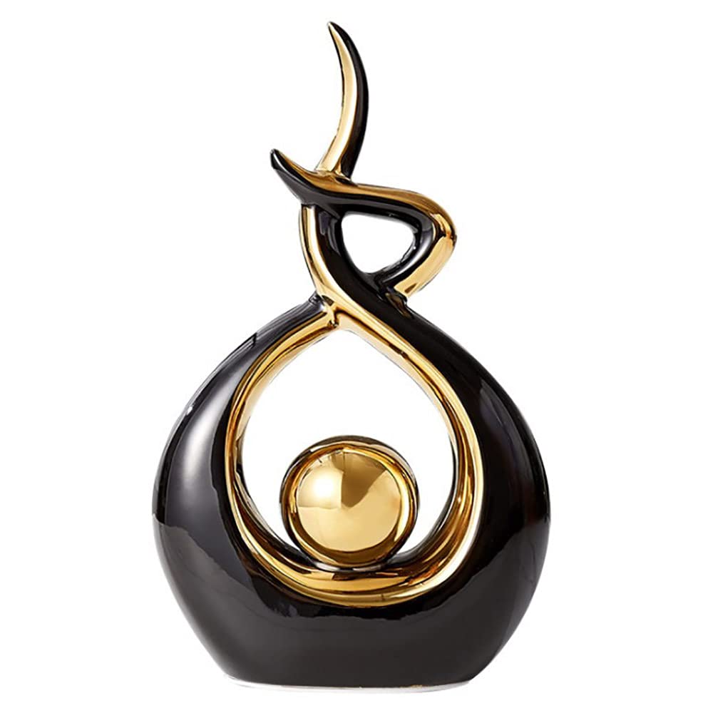 Norrclp abstract ceramic statue, small centerpiece for dining room with bright color.