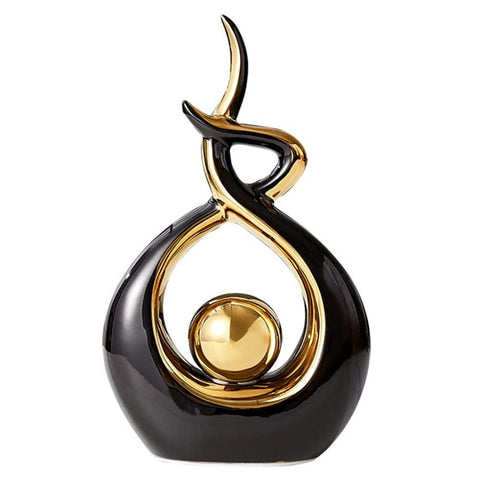 Norrclp abstract ceramic statue, small centerpiece for dining room with bright color.