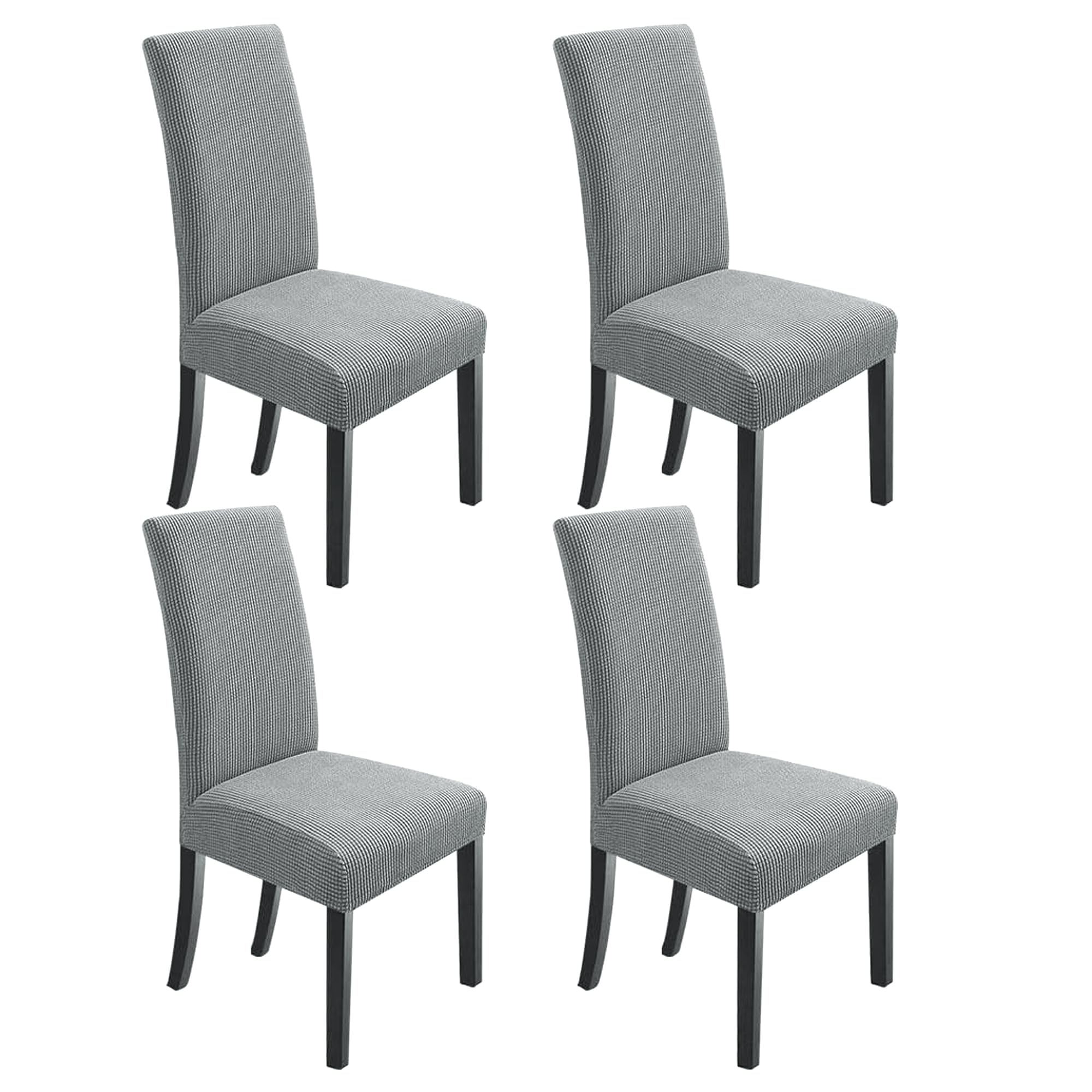 NORTHERN BROTHERS dining chair covers set of 4, front view, ready for updated dining room décor.