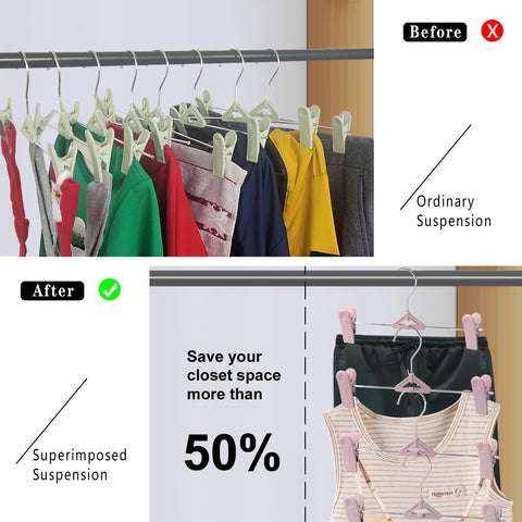NORTHERN BROTHERS pink plastic hangers with clips securely grip garments.
