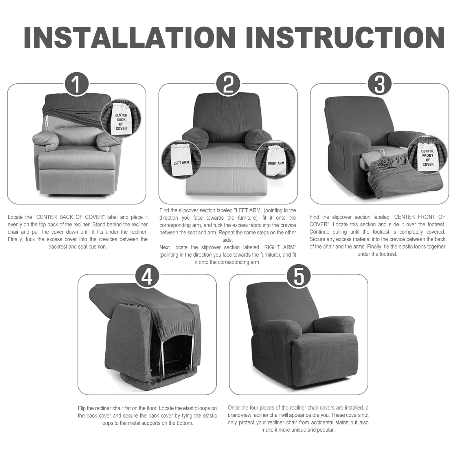 Northern Brothers recliner cover protective style helps refresh worn leather and fabric