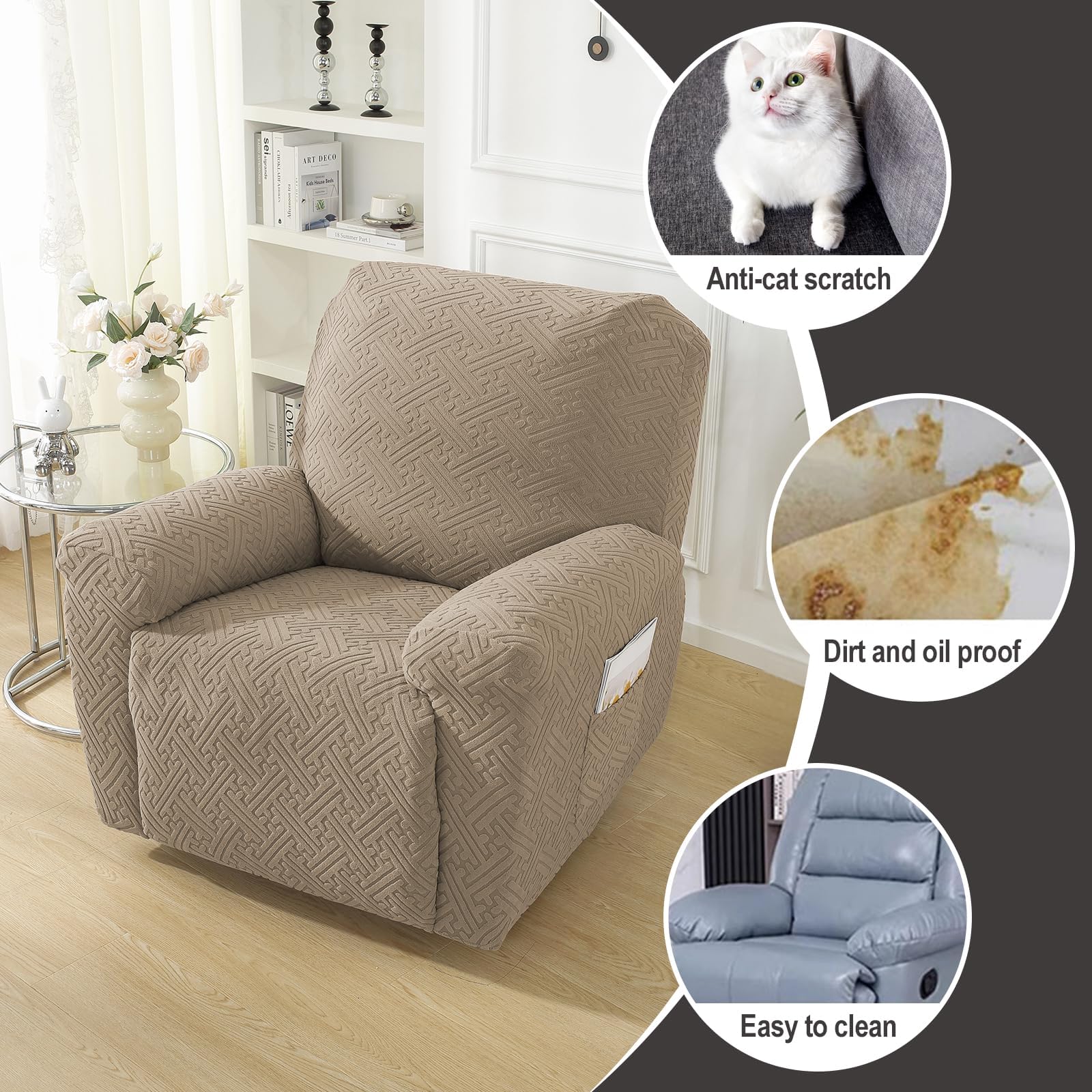 Northern Brothers recliner cover washable care allows simple cleaning and reuse