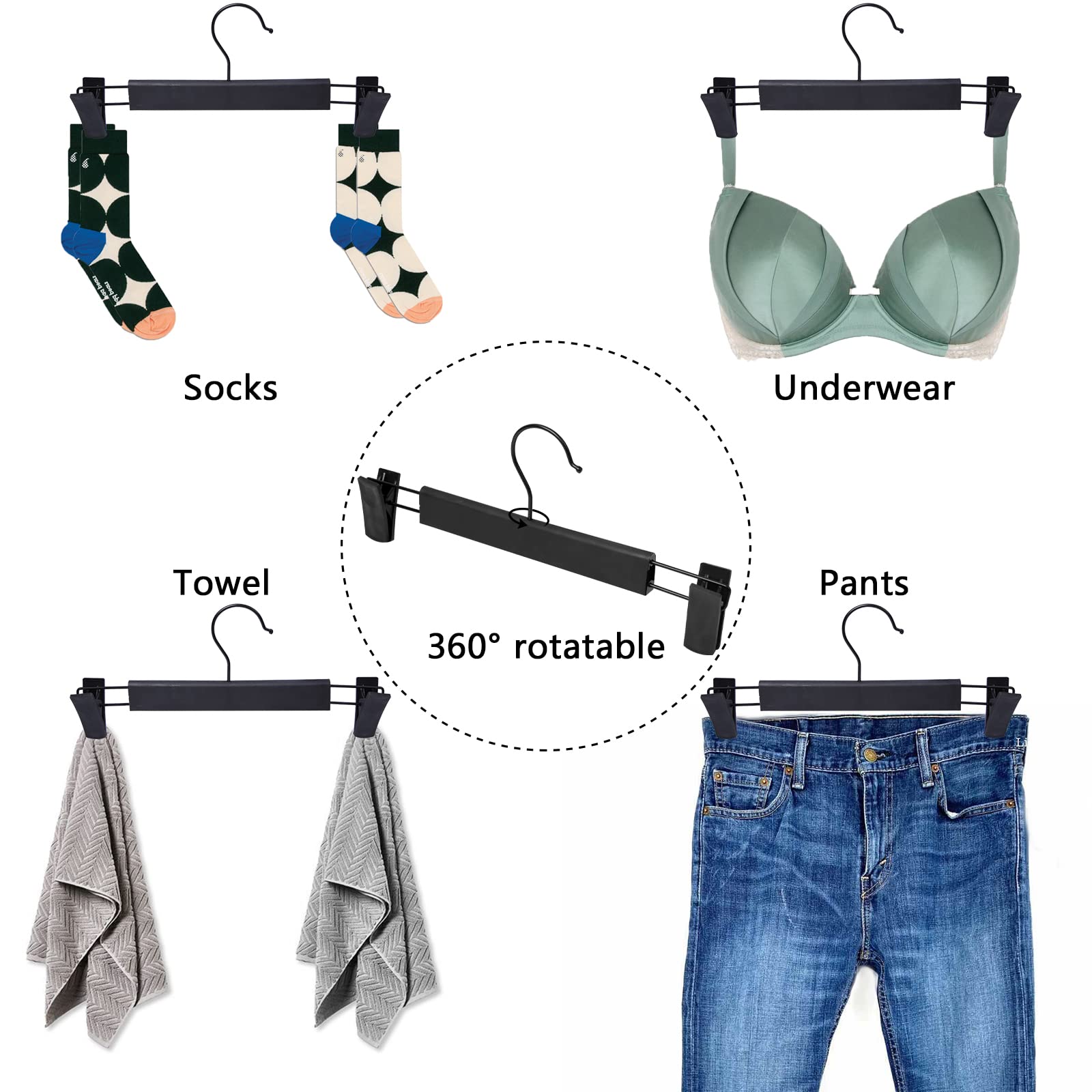 NORTHERN BROTHERS 360-degree swivel hook for flexible closet placement.