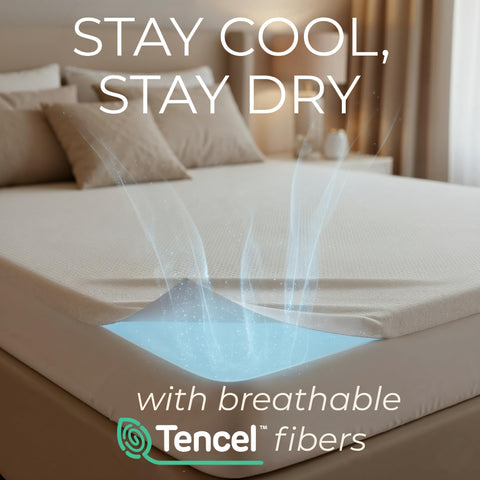 NORTHERNFARE king-size protector showing Tencel fabric for breathable comfort.