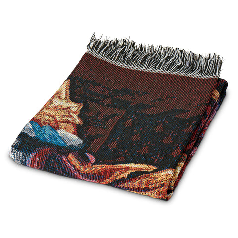 48 by 60 inch blanket shown in room setting for versatile lounge use.