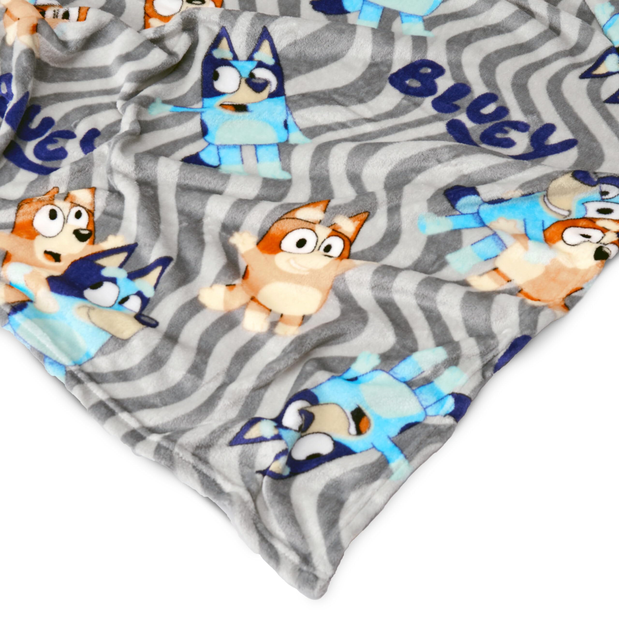 Northwest Bluey Characters Closeup — colorful print sparks imaginative play.