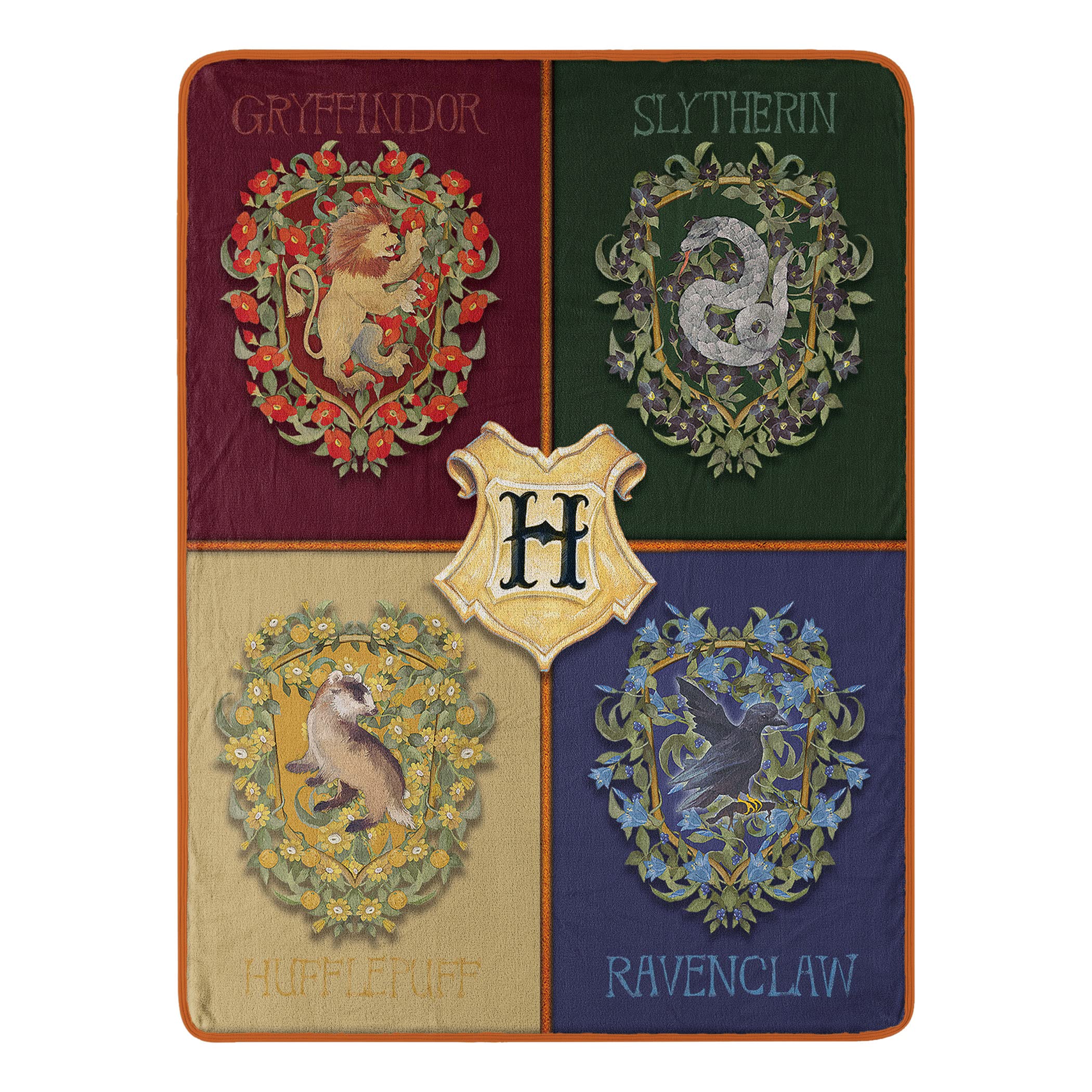 Northwest Harry Potter Botanical Houses throw front view for cozy living room warmth.