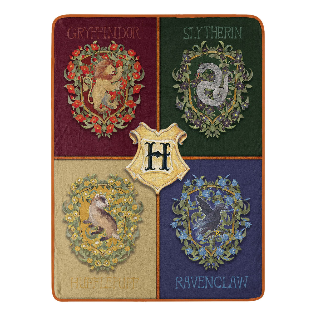 Northwest Harry Potter Botanical Houses throw front view for cozy living room warmth.