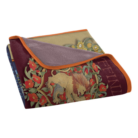 Northwest Harry Potter Botanical Houses throw on sofa adds lightweight seasonal comfort.