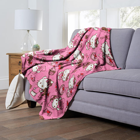 Northwest Hello Kitty heart design on pink background brightens any space