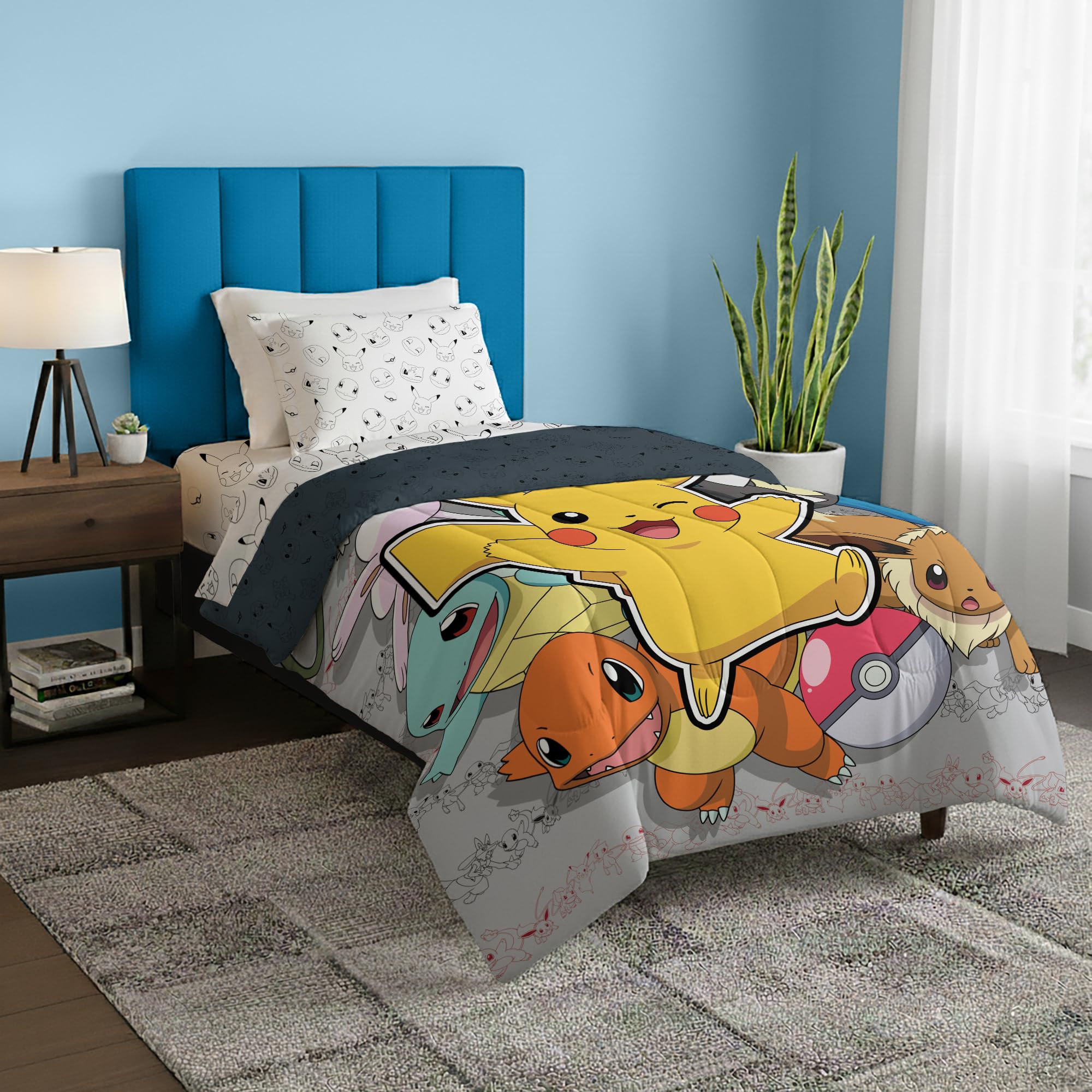 Northwest Pokemon Battle Squad comforter featuring Pikachu for a fun kids' bed space.