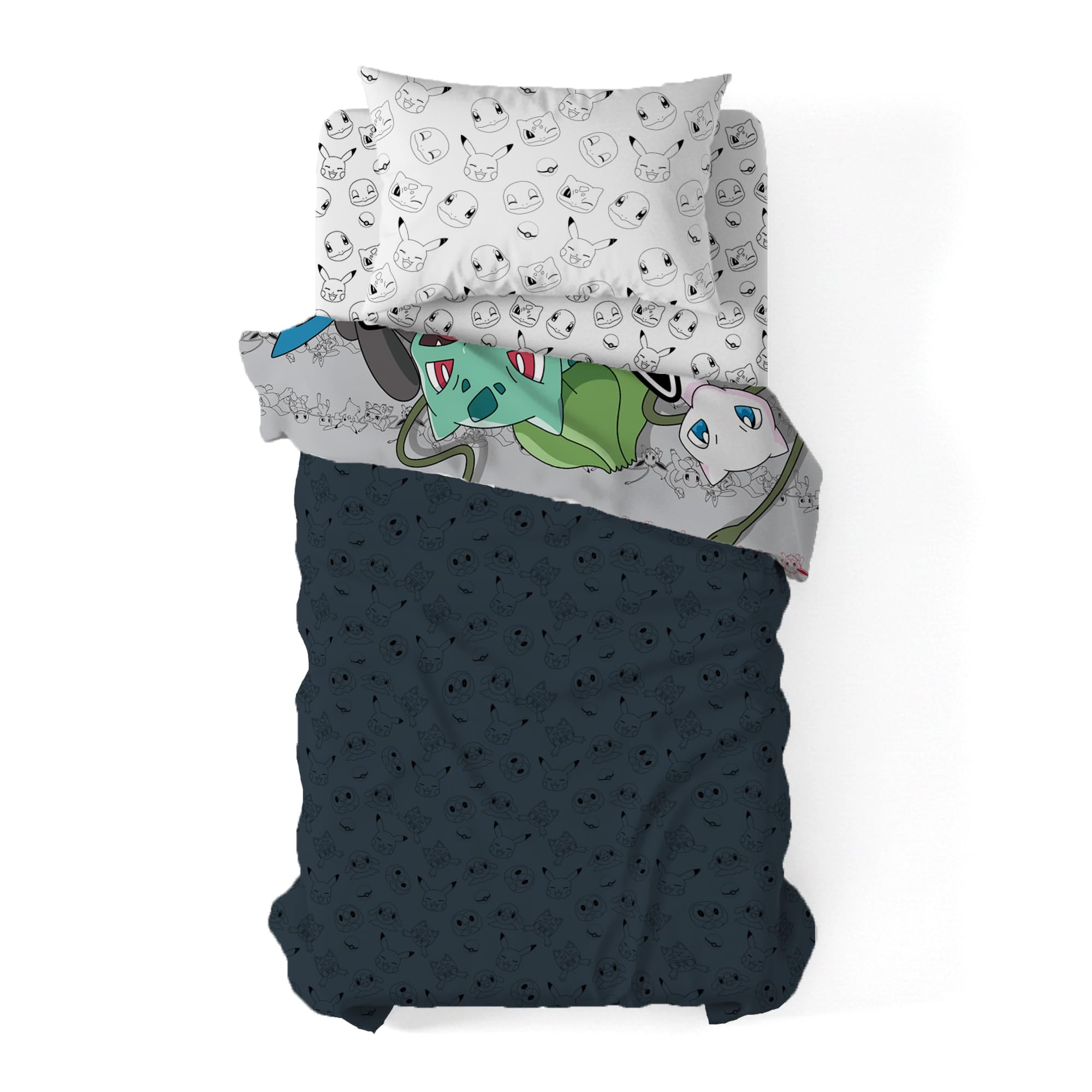 Northwest Pokemon Battle Squad fitted sheet with 12-inch pocket depth for a secure twin fit.