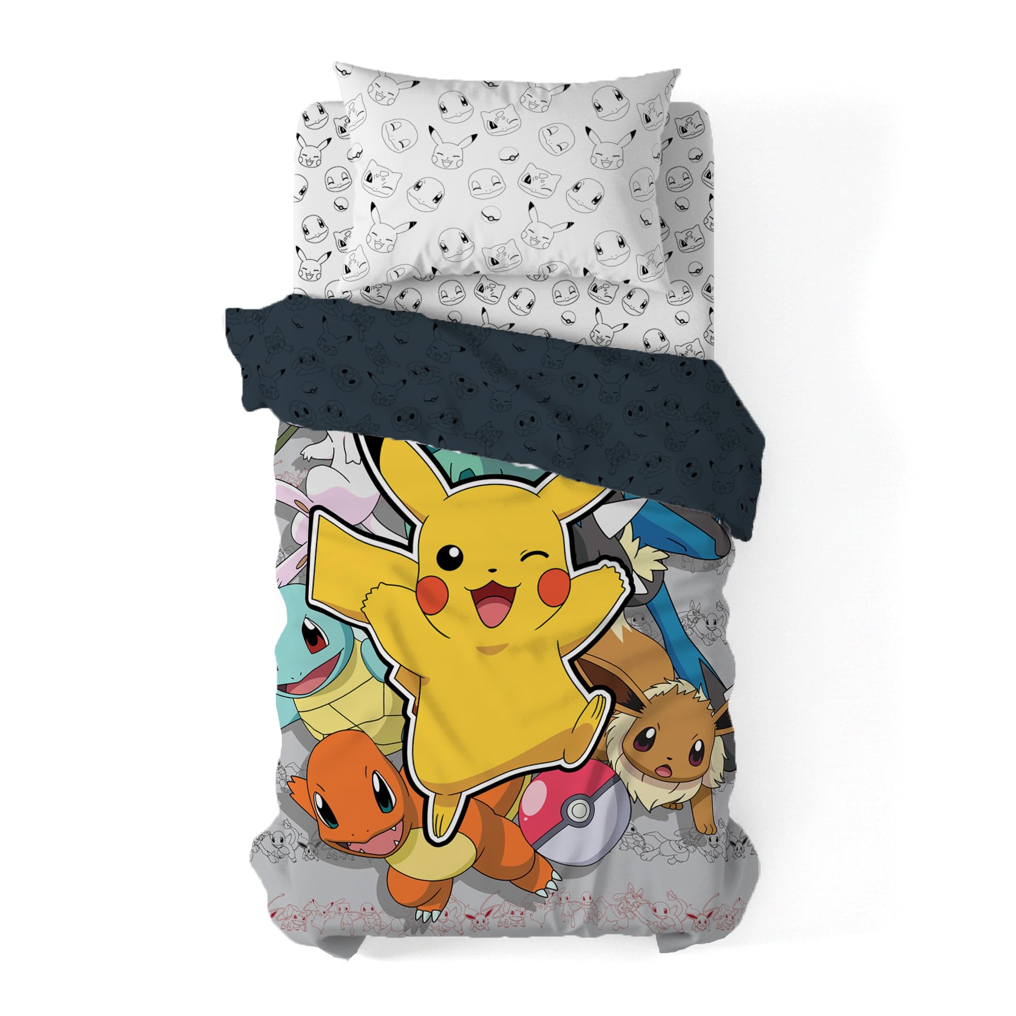Northwest Pokemon Battle Squad flat sheet featuring Charmander for vibrant bedding coordination.