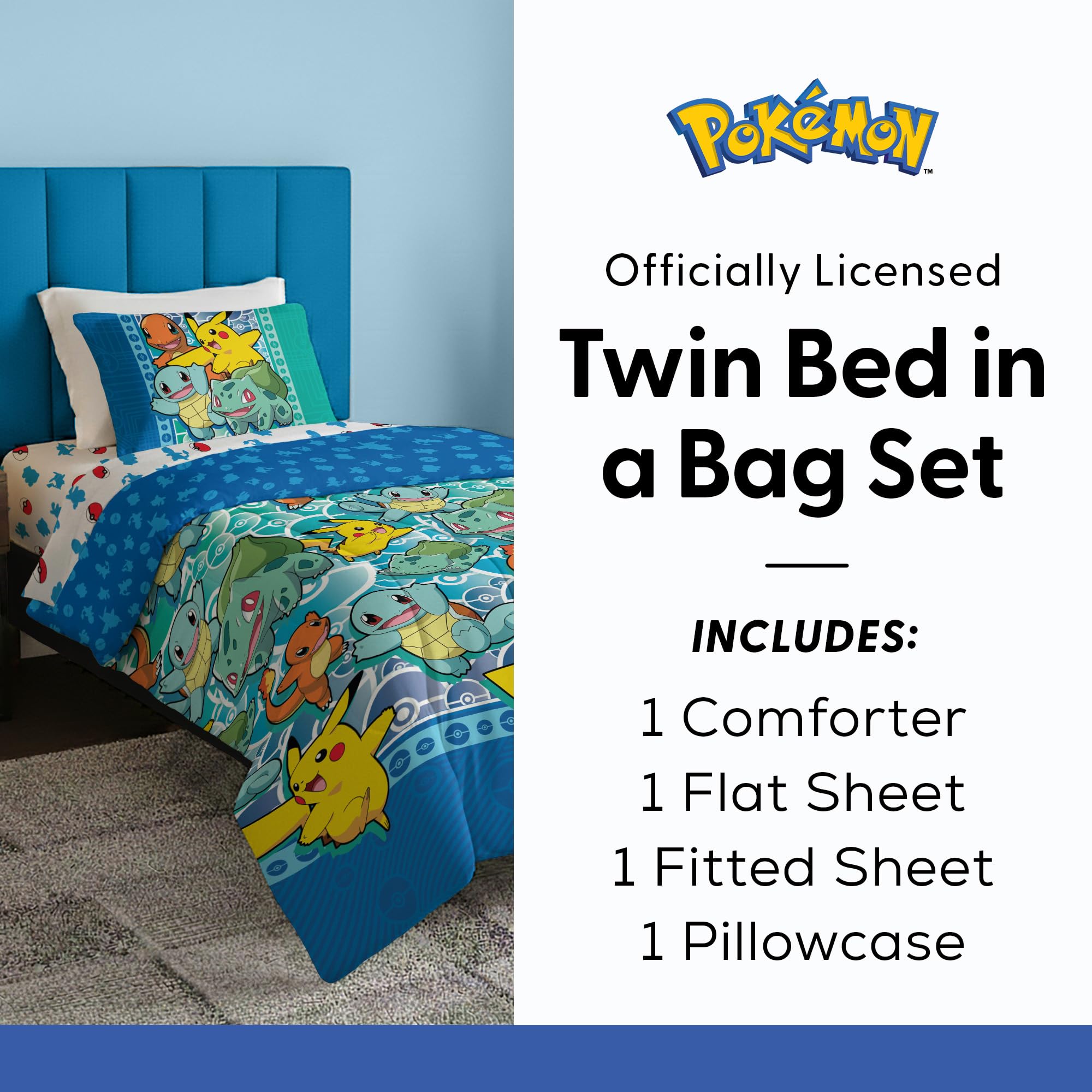 Northwest Pokemon First Starters pillowcase with Charmander adds vibrant character detail.