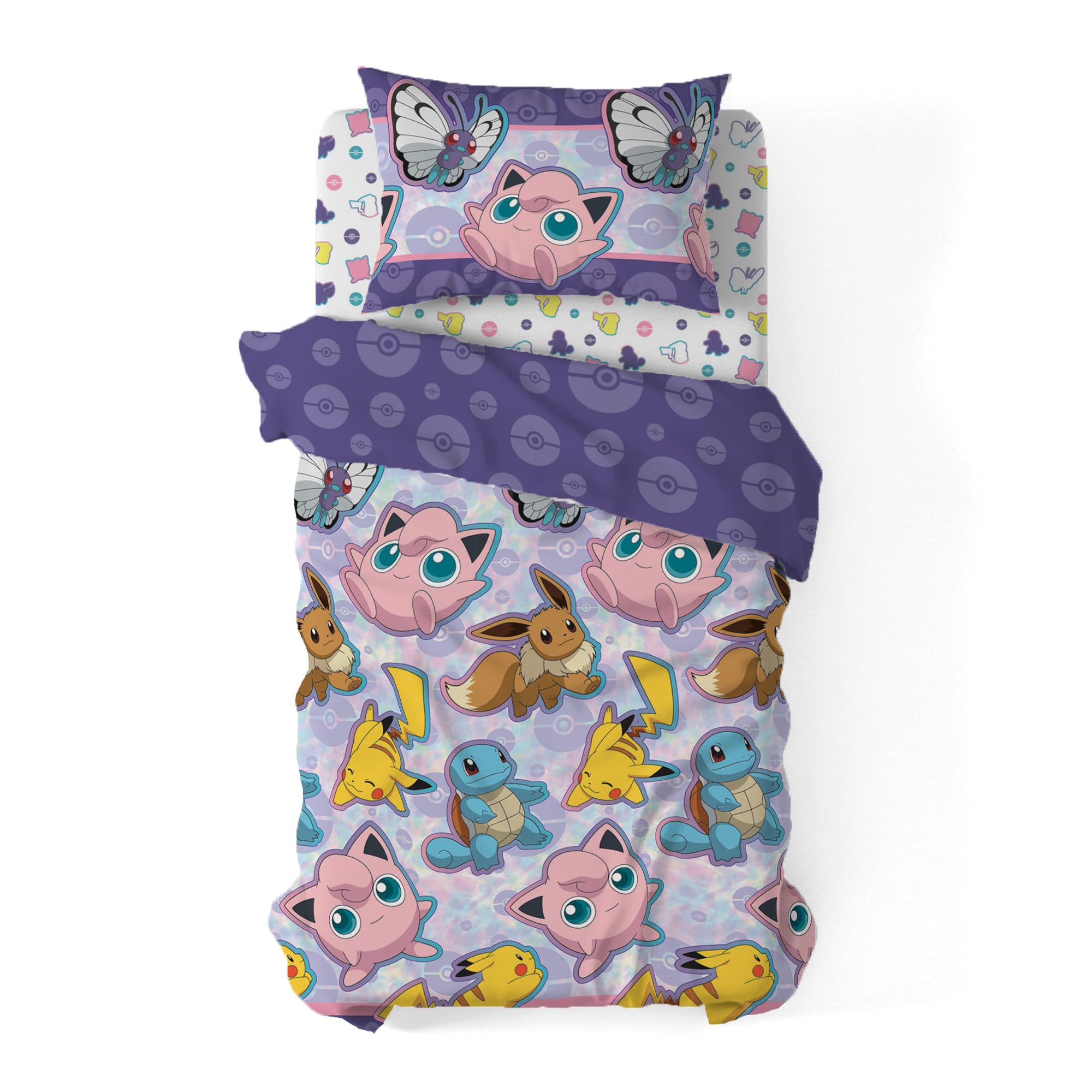 Northwest Pokemon Battle twin set Eevee artwork creates cozy sleep space
