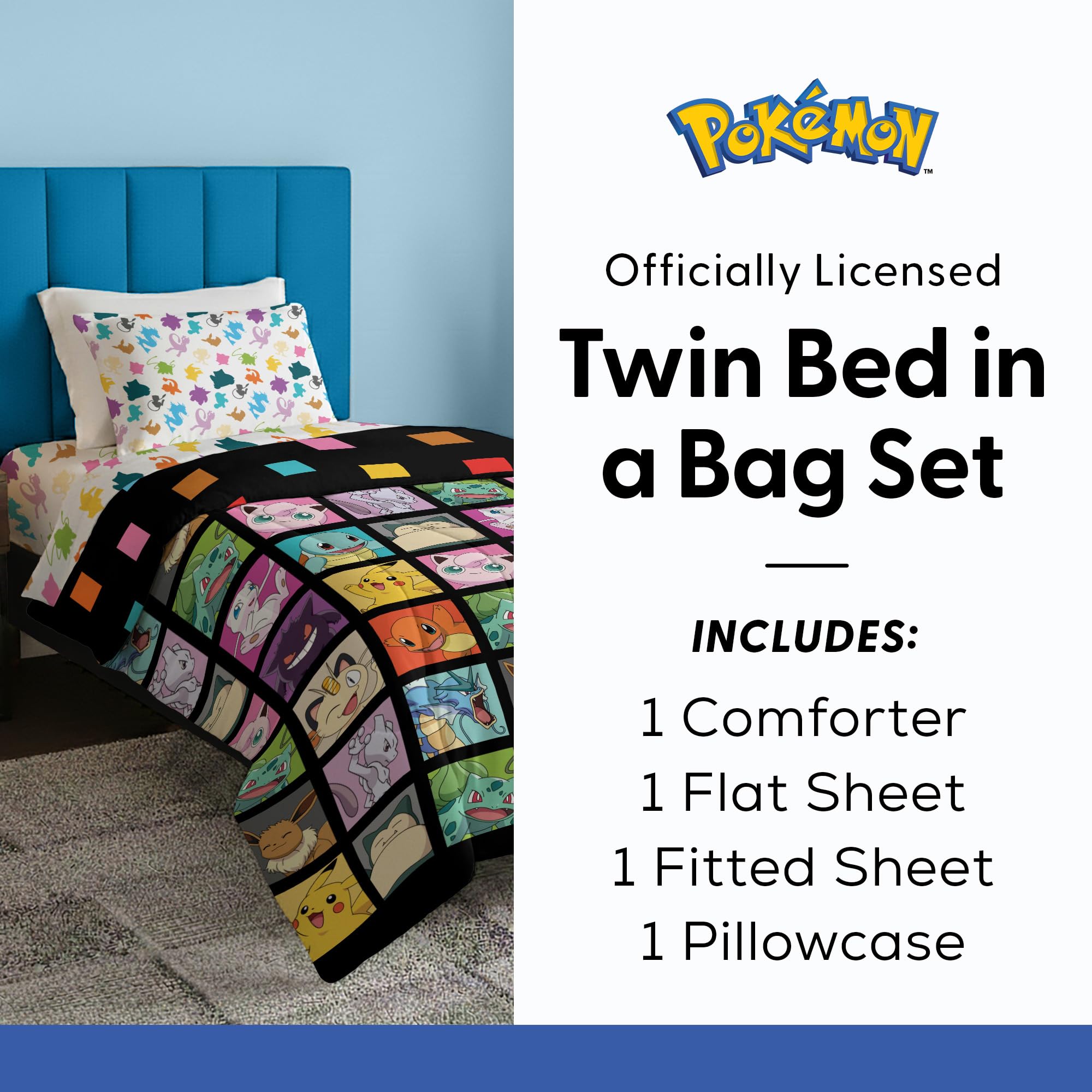 Northwest Pokemon Kanto Favorites pillowcase coordinates with the full set for a cohesive look night after night