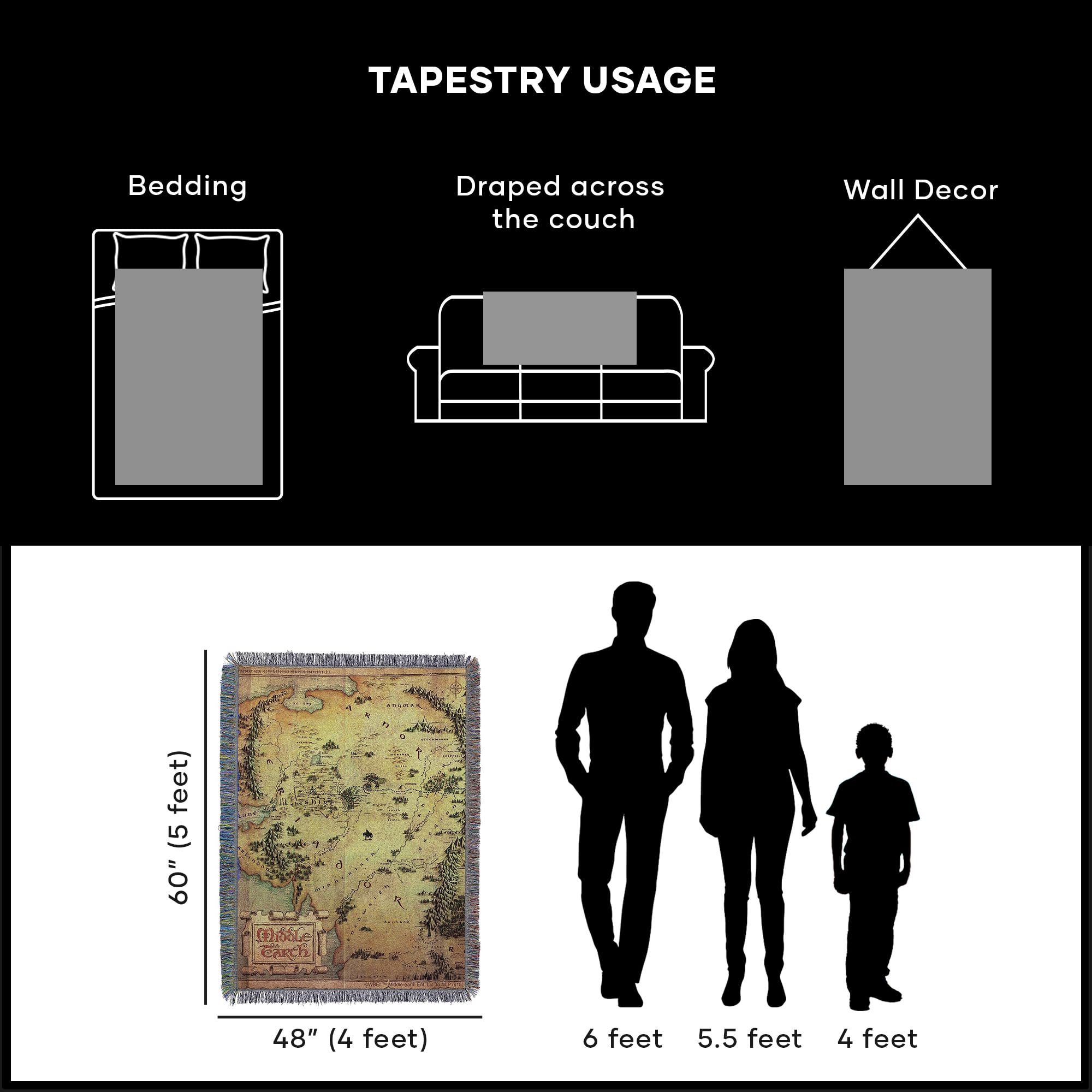 Northwest US-designed tapestry adds durable décor to any room.