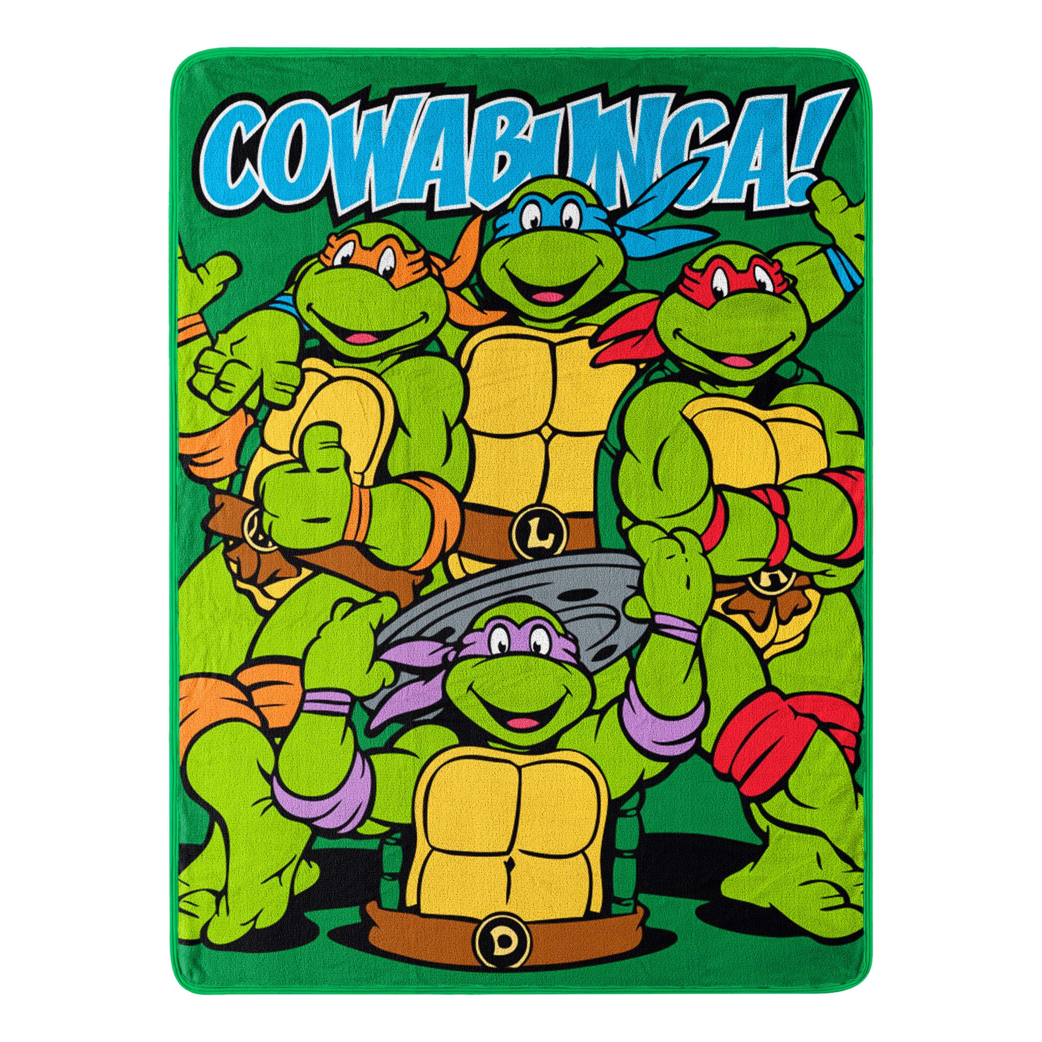 Northwest TMNT micro raschel throw with Cowabunga Dudes graphic for cozy movie nights