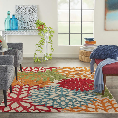 Nourison Aloha indoor/outdoor rug perfect for patios, decks, and entryways.