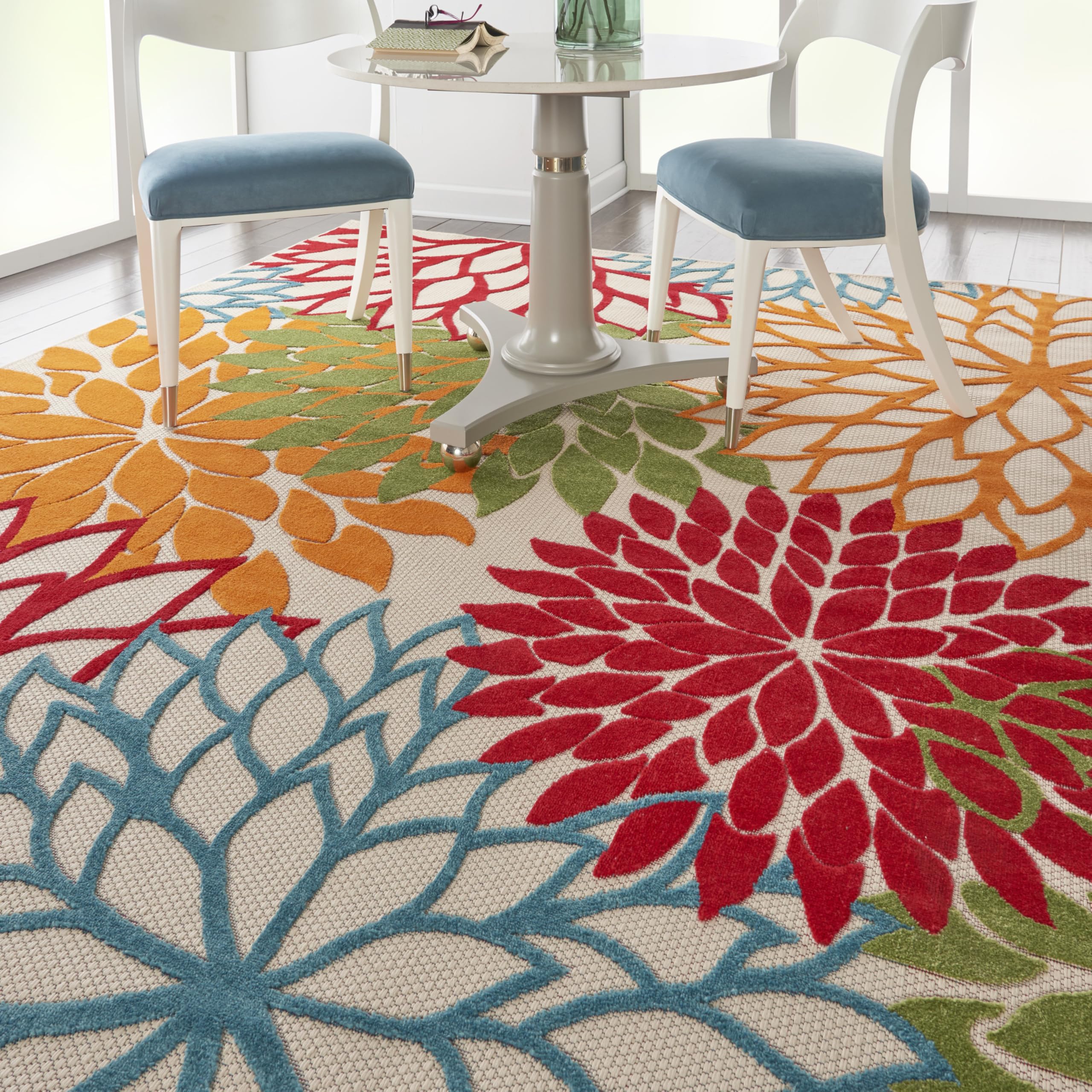 Nourison Home Aloha lightweight yet durable for high traffic areas.