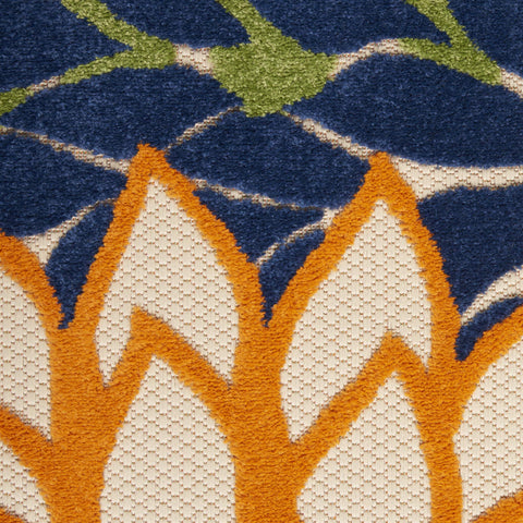Nourison Aloha lightweight rug rolls up for simple seasonal storage.