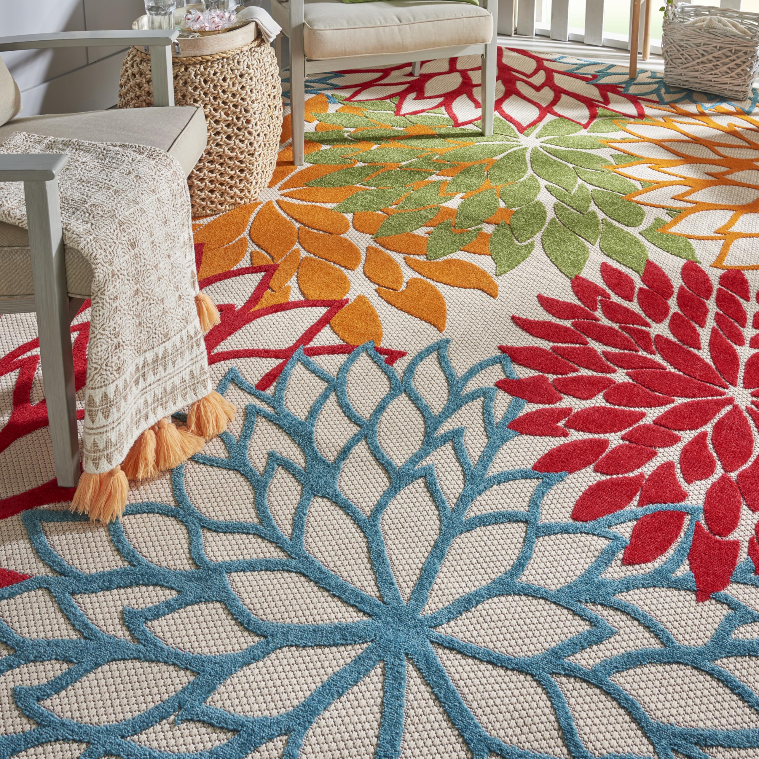 Nourison Home Aloha rug pad recommended for added stability.