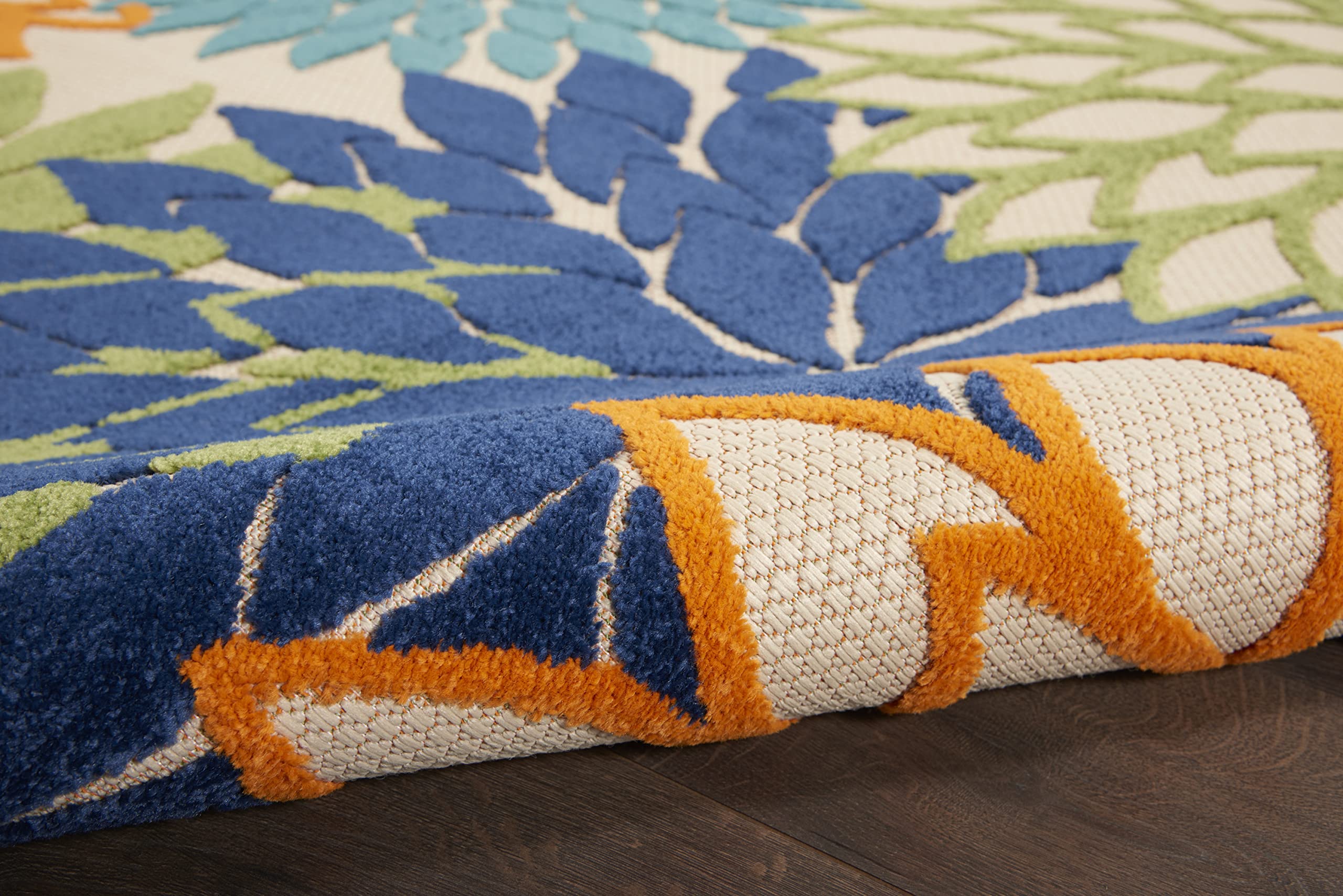 Nourison Aloha ideal for outdoor dining areas and living spaces with sun.