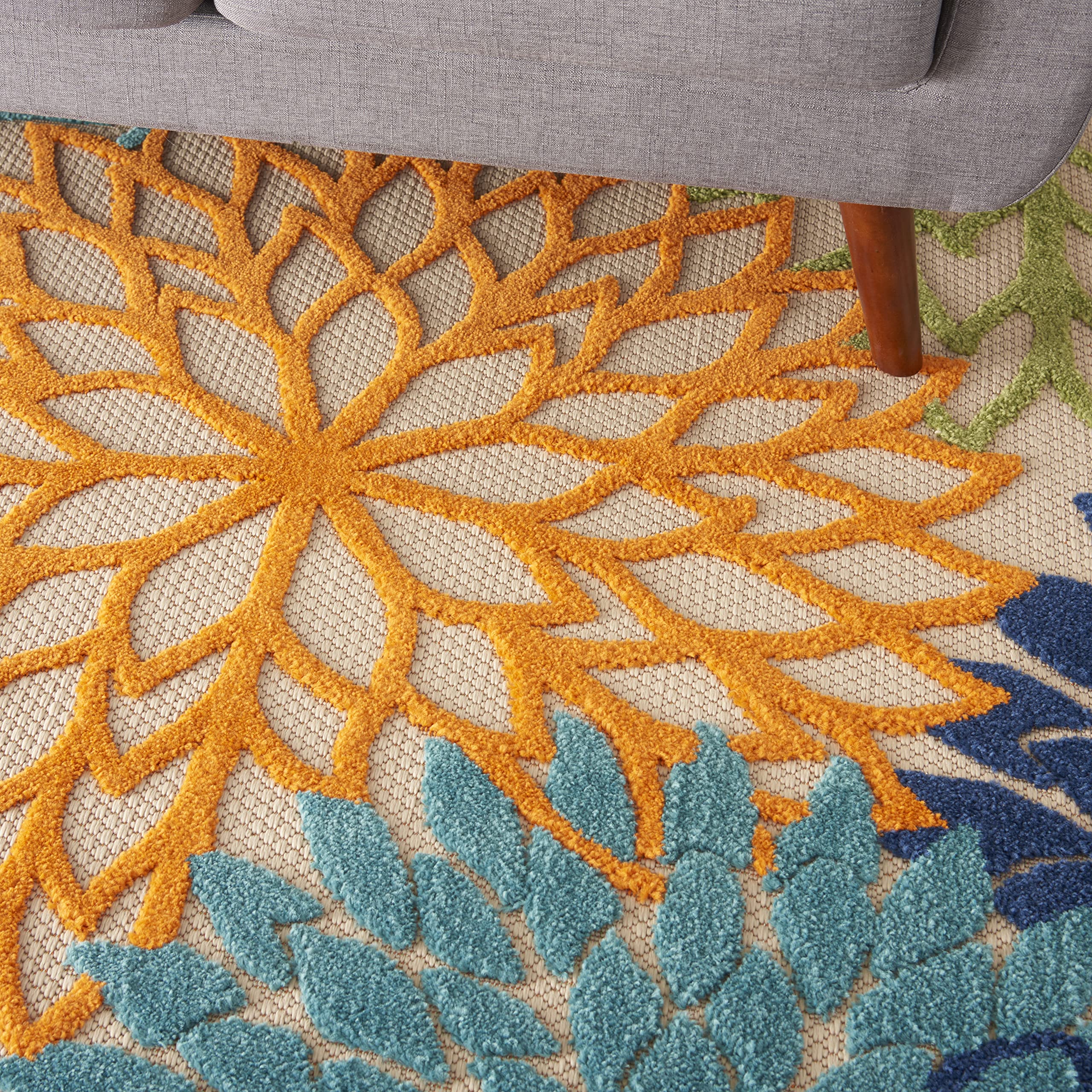 Nourison Aloha textured high-low weave adds tactile interest underfoot.