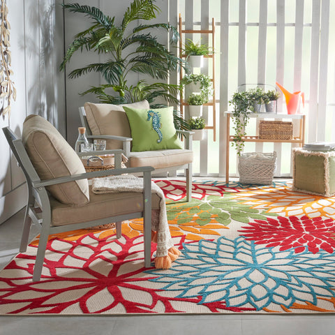 Nourison Home Aloha textured flat weave offers depth underfoot.