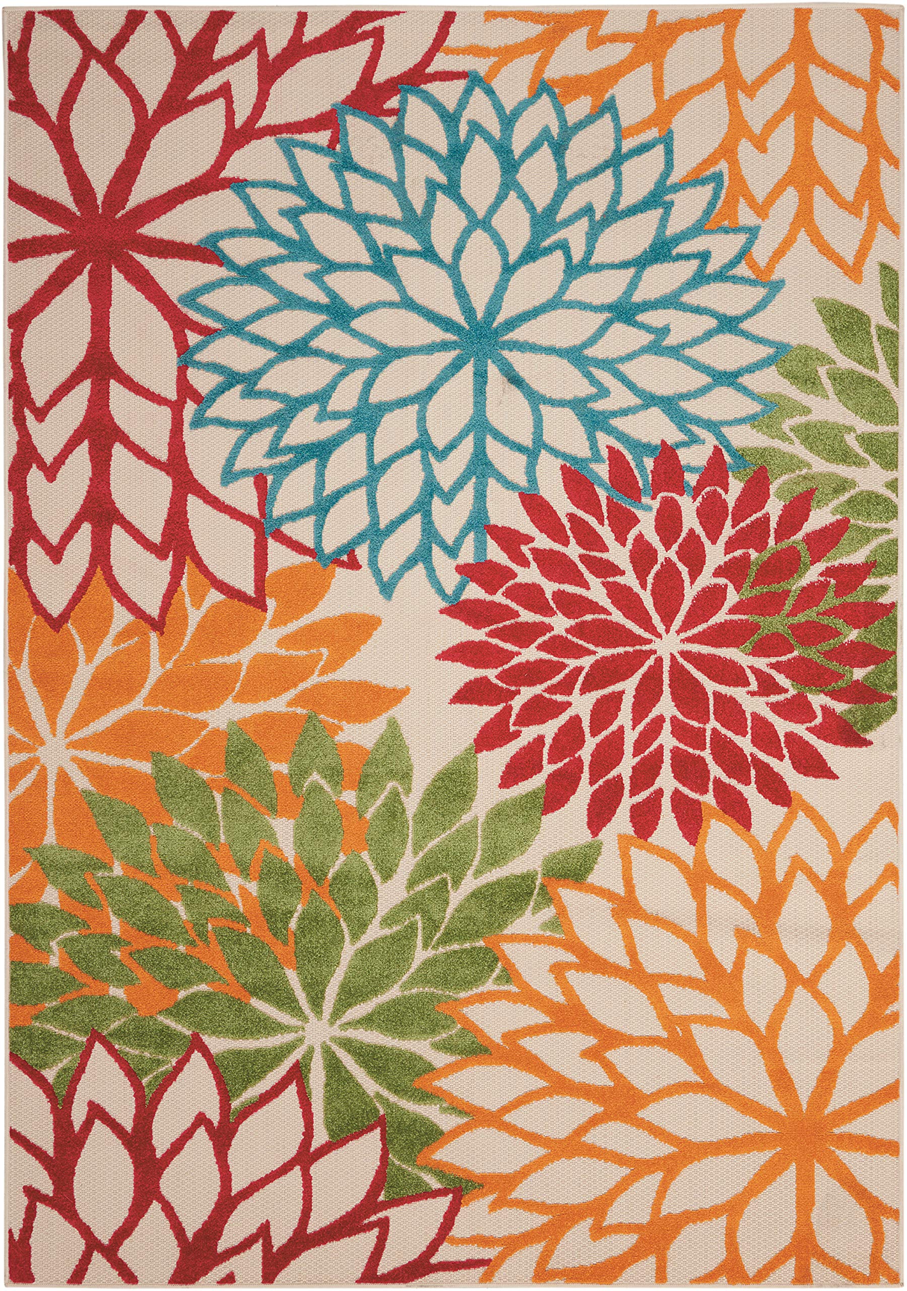 Nourison Aloha textured high-low weave rug adds dimensional texture for indoor or outdoor use.