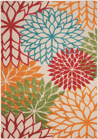 Nourison Aloha textured high-low weave rug adds dimensional texture for indoor or outdoor use.