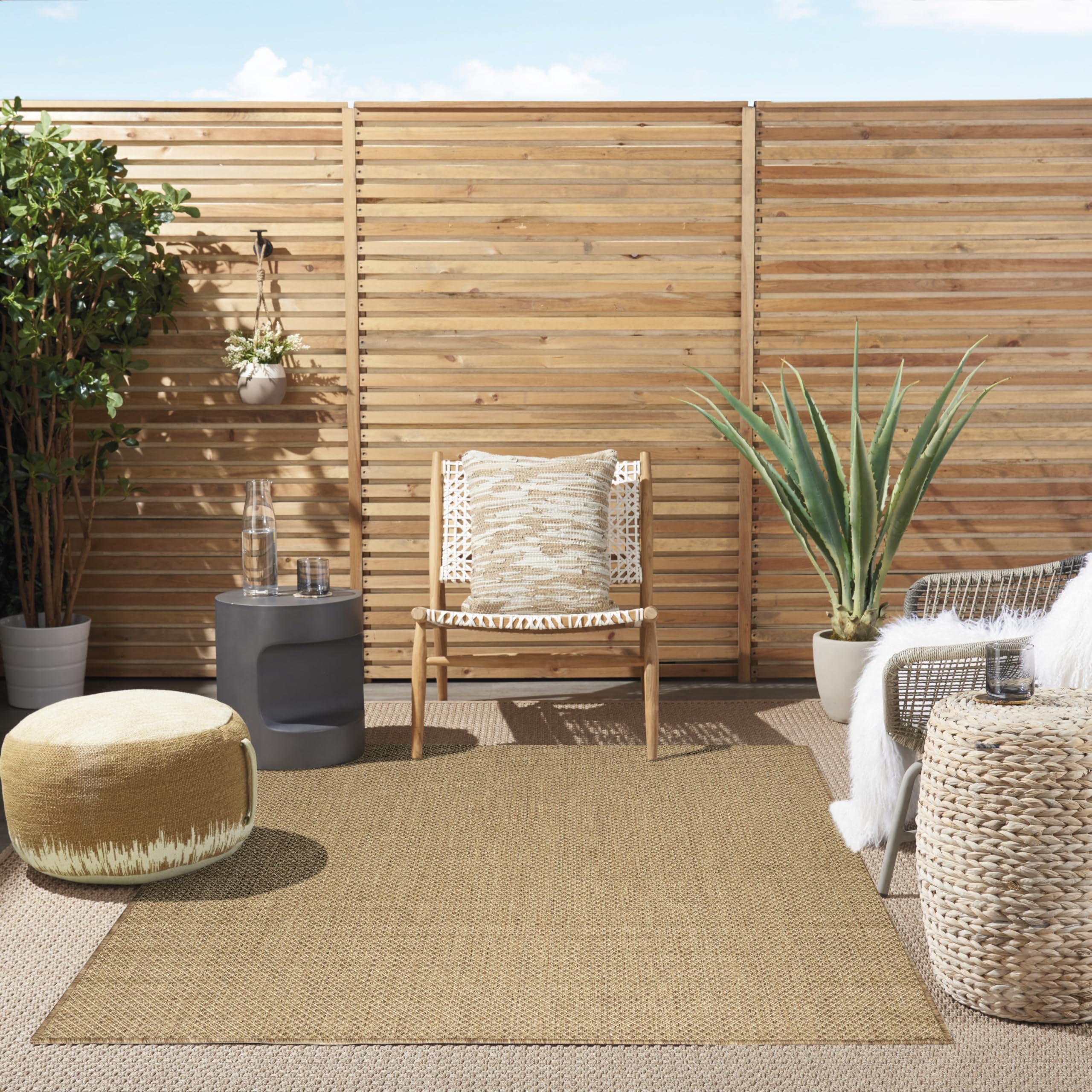 Nourison Courtyard in a living room setup for contemporary style