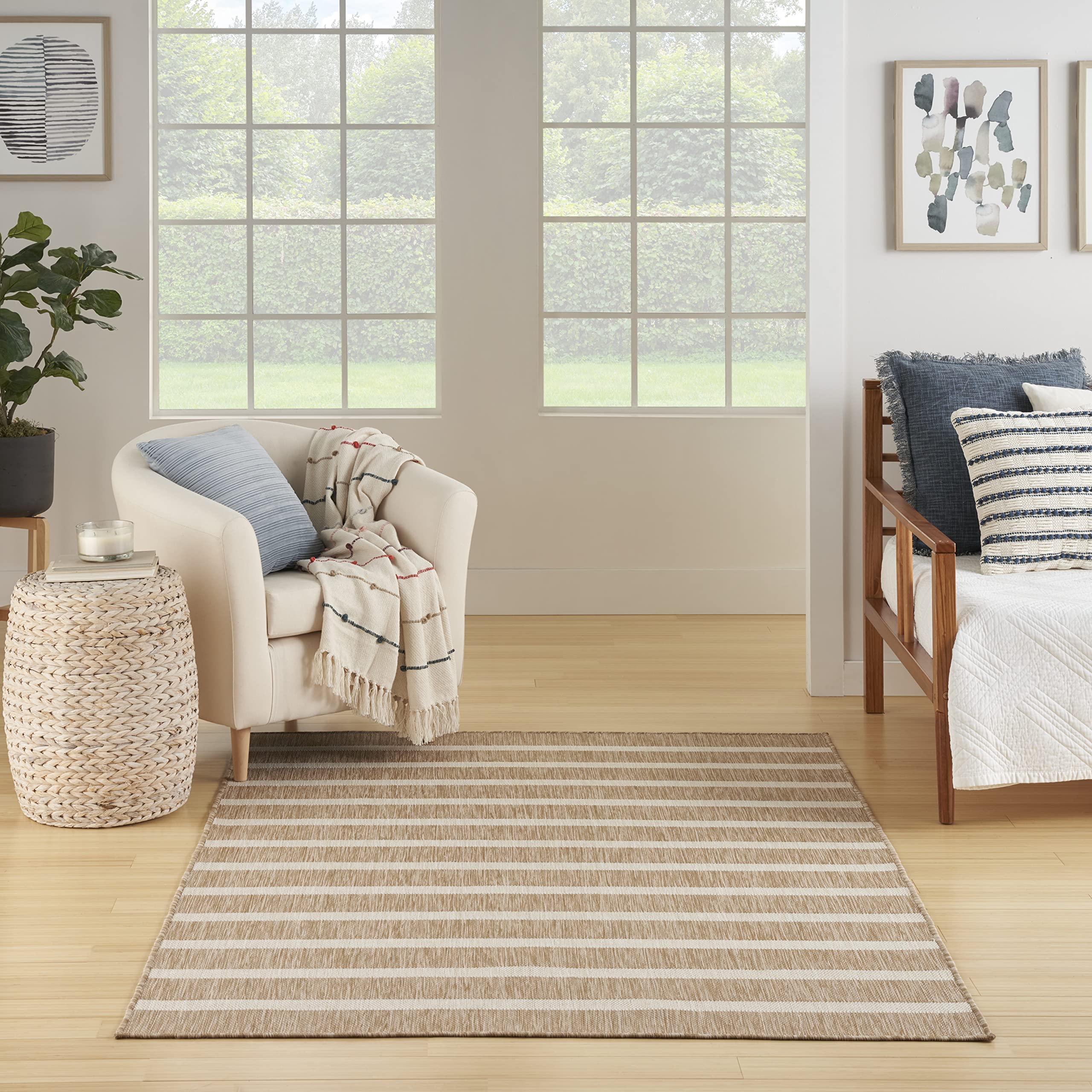 Nourison Positano flat-weave texture for versatile placement in any room
