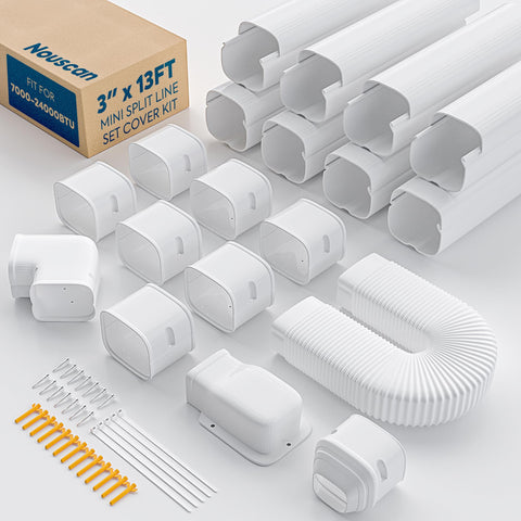 Nouscan mini-split line-set cover paintable finish enhances curb appeal.