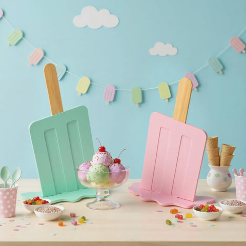 Novabright ice cream sign duo enhances summer baby shower decor