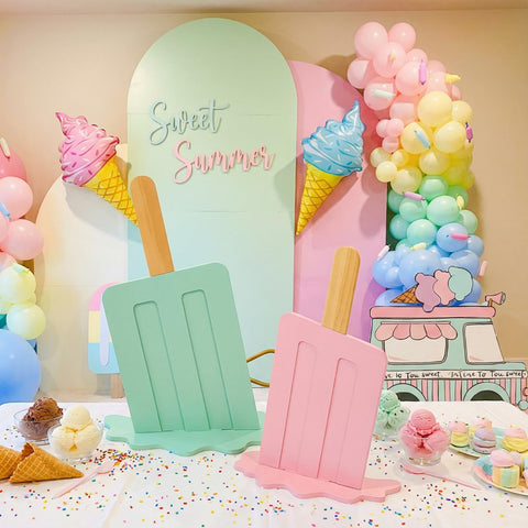 Novabright pink ice cream sign with classic style accents