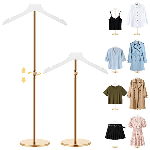 Novabright shirt display stand with white wooden hanger for elegant boutique presentations