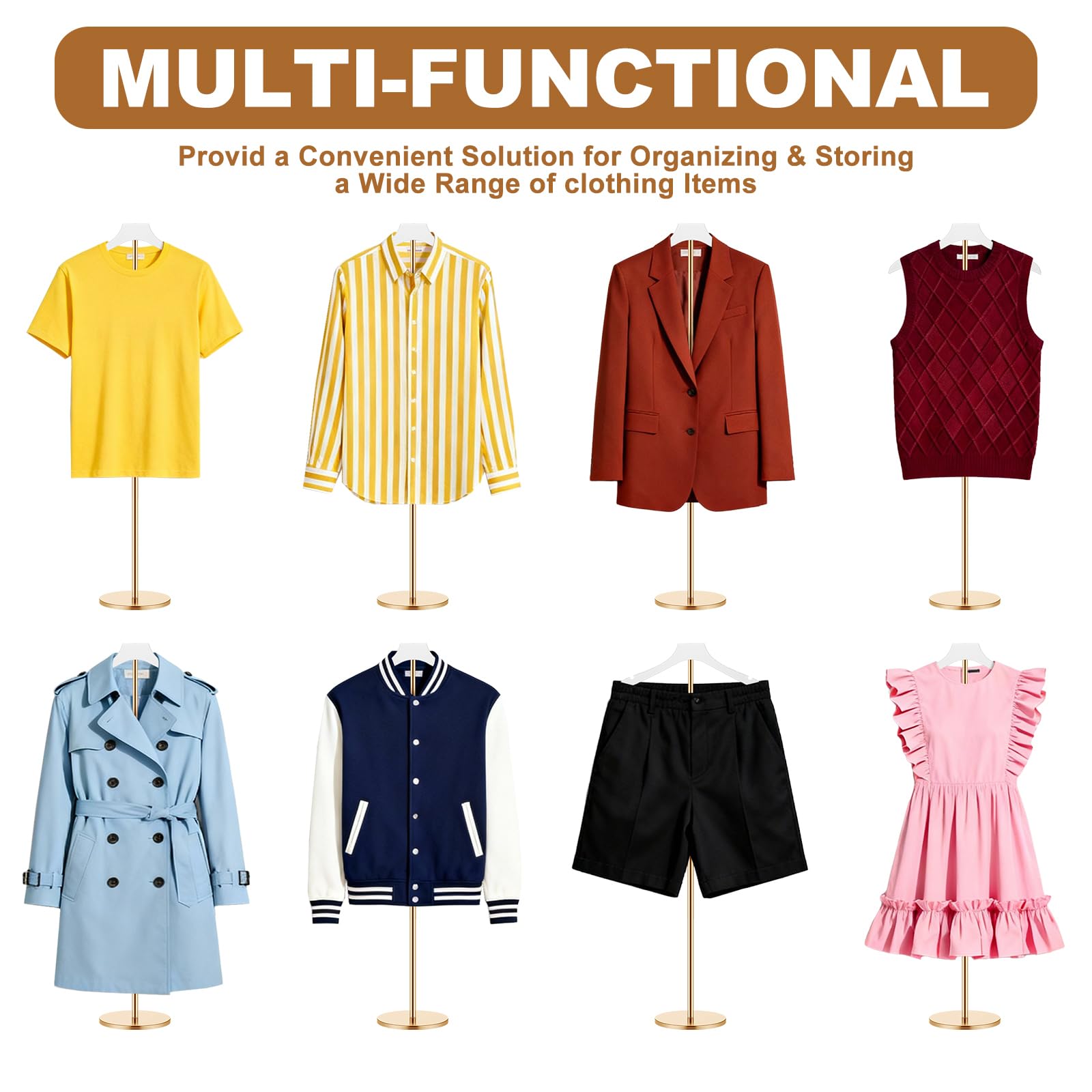 Novabright two-pack shirt display stands for consistent demonstrations