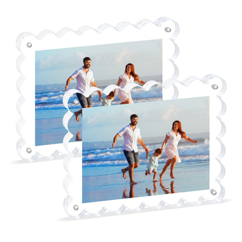 Novacrylion 2Pack front view with scalloped edge for stylish home display.