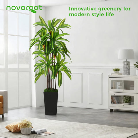 NOVAROOT Dracaena trunk with silk-touch leaves up close boosts realism and natural charm.