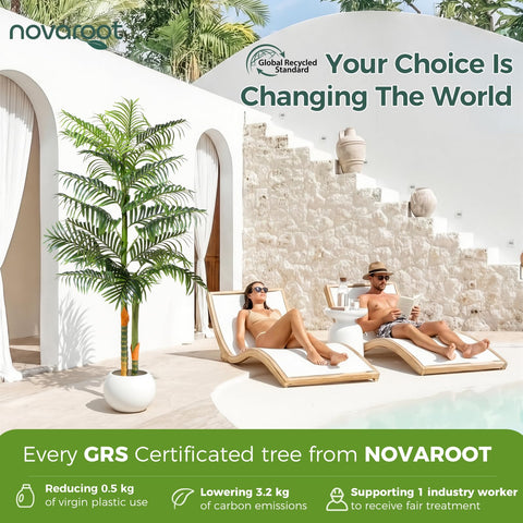 NOVAROOT faux palm with included planter matches various decors
