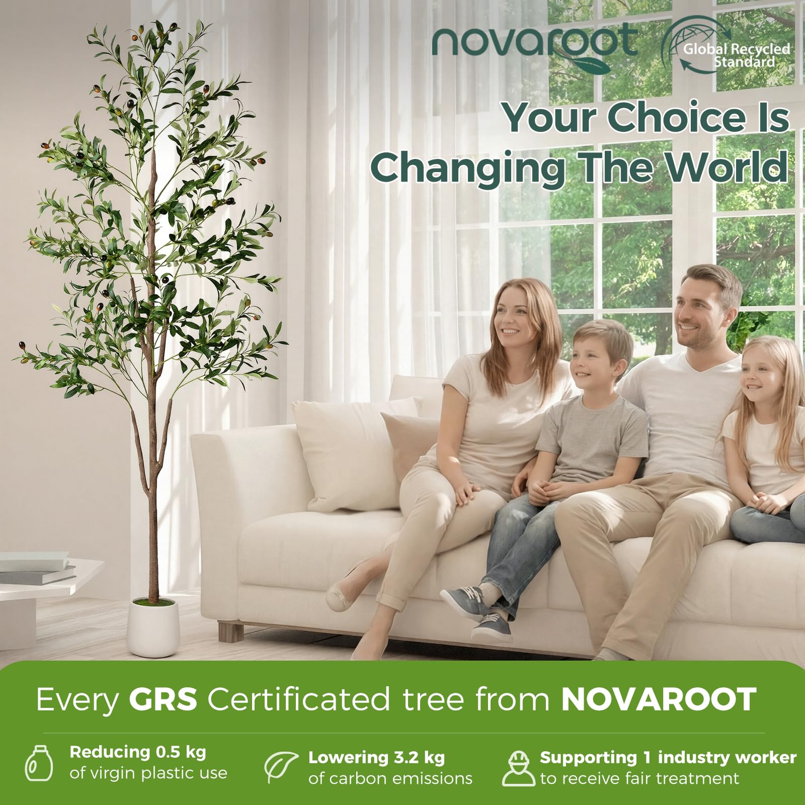 NOVAROOT Olive Tree no watering required for easy upkeep.