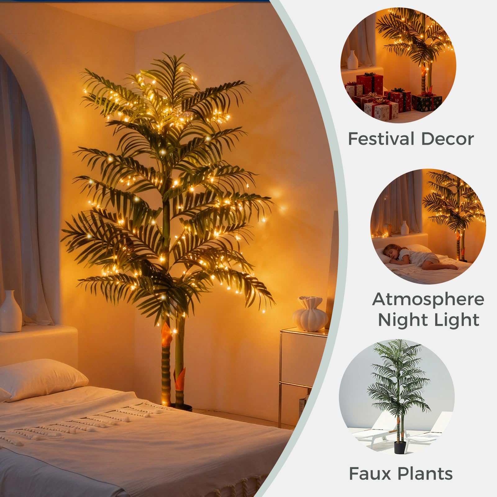 NOVAROOT 5ft tall indoor palm ideal for living rooms and offices