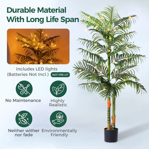 NOVAROOT palm tree with moss planter for low-maintenance indoor greenery