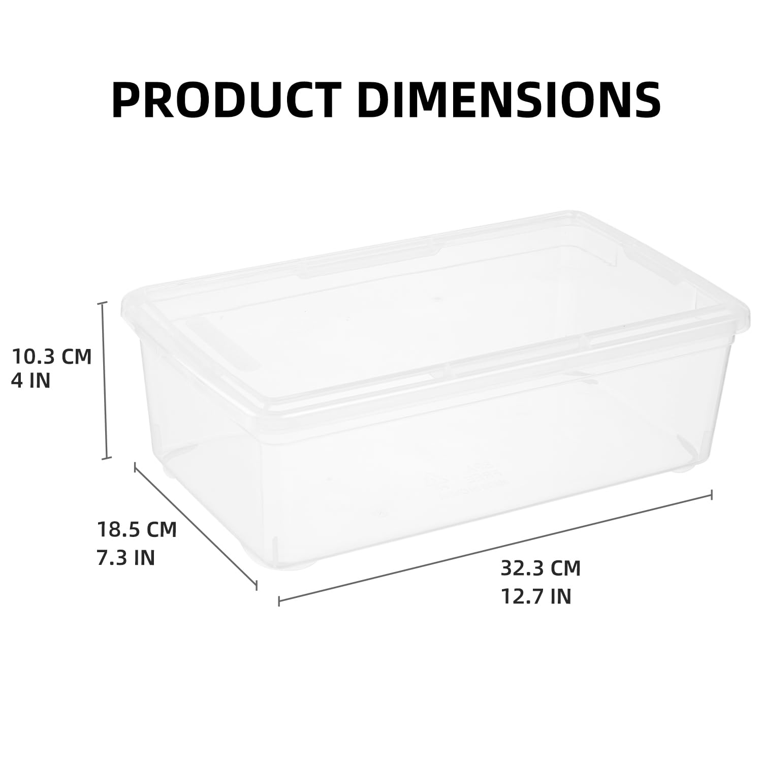 novelinks clear-design bin lets you spot contents at a glance.