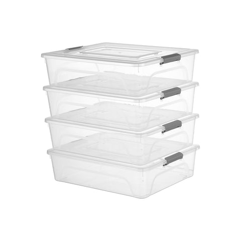 Novelinks clear stackable storage bins with lid for visible 10-quart organization.