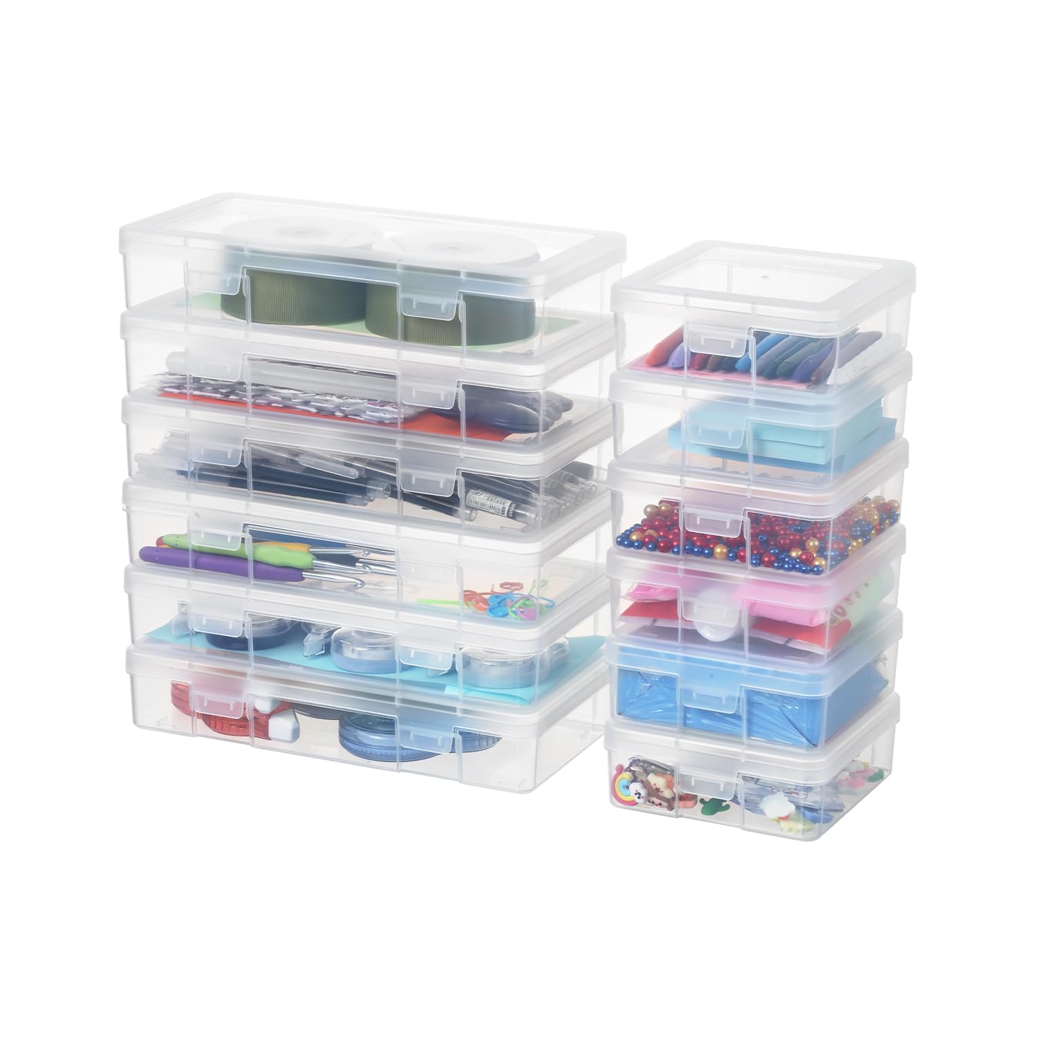 novelinks clear storage medium box ideal for pencils and craft supplies.