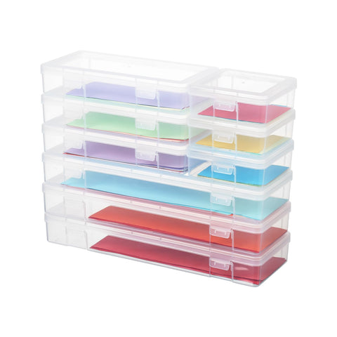Novelinks clear storage small box with lid, ideal for beads and pencils.