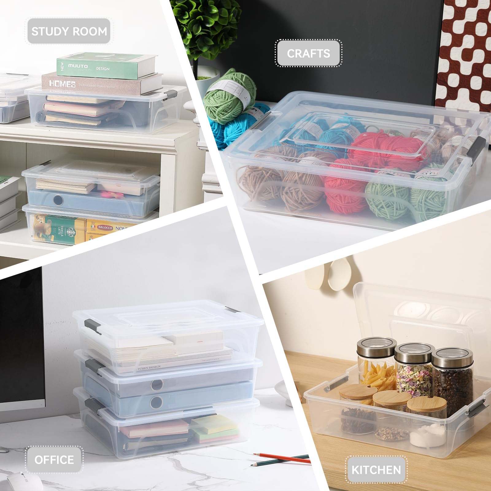 Novelinks multi-purpose bins organize office supplies, crafts, or pantry items.